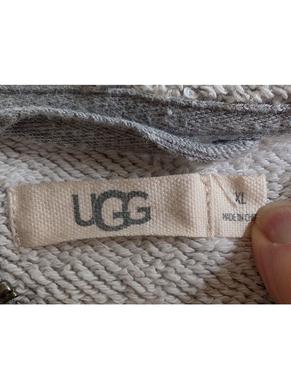 UGG Kaelie Soft & Stretchy Full Zip Logo Hoodie Jacket Gray Women's size XL - Picture 6 of 9